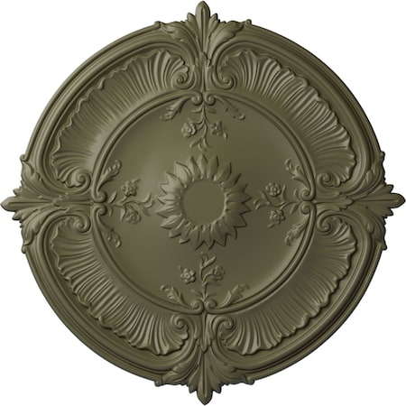 Ekena Millwork Attica Acanthus Leaf Ceiling Medallion (Canopies up to 3 1/4"), 30 1/8"OD x 1 1/2"P, Spartan Stone CM30ATSSF